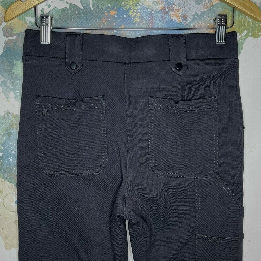 Betabrand Size Medium Long Pants Utility Skinny Leg Slate Gray Twill Pull On - Picture 6 of 7